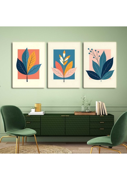 Matisse - Boho - Art Deco - Soyut - Doğa ( 3 Lü Çerçevesiz ) Poster - Afiş - Tablo KR2C01249/