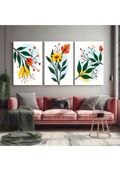 Matisse - Boho - Art Deco - Soyut - Doğa ( 3 Lü Çerçevesiz ) Poster - Afiş - Tablo KR2C01287/