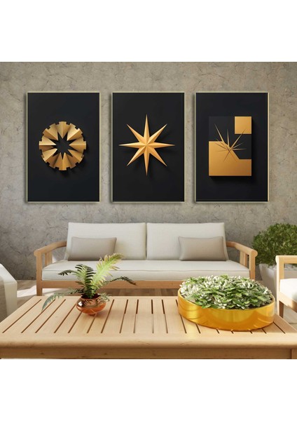 Matisse - Boho - Art Deco - Soyut - Doğa ( 3 Lü Çerçevesiz ) Poster - Afiş - Tablo KR2C01086/