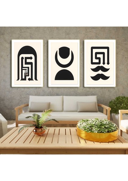 Matisse - Boho - Art Deco - Soyut - Doğa ( 3 Lü Çerçevesiz ) Poster - Afiş - Tablo KR2C01095/