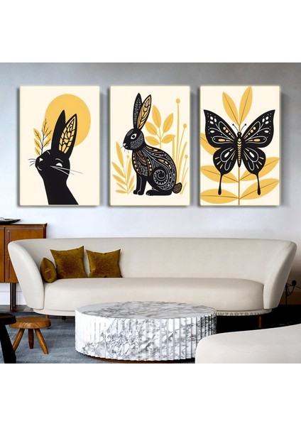 Matisse - Boho - Art Deco - Soyut - Doğa ( 3 Lü Çerçevesiz ) Poster - Afiş - Tablo KR2C01111/