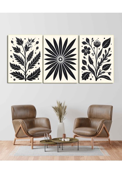 Matisse - Boho - Art Deco - Soyut - Doğa ( 3 Lü Çerçevesiz ) Poster - Afiş - Tablo KR2C01113/