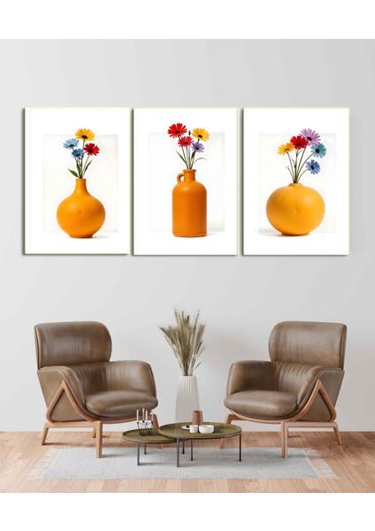Matisse - Boho - Art Deco - Soyut - Doğa ( 3 Lü Çerçevesiz ) Poster - Afiş - Tablo KR2C01128/
