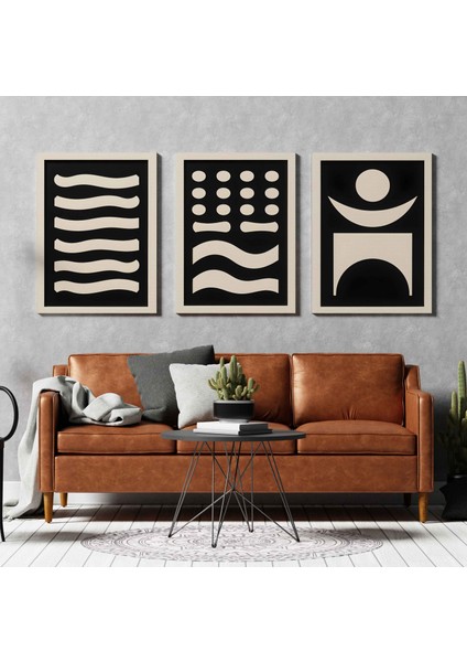 Matisse - Boho - Art Deco - Soyut - Doğa ( 3 Lü Çerçevesiz ) Poster - Afiş - Tablo KR2C01138/