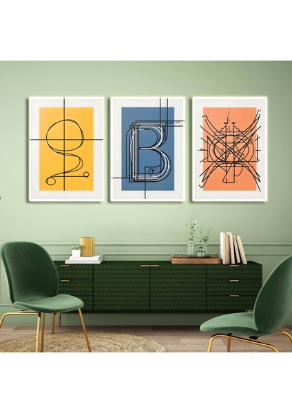 Matisse - Boho - Art Deco - Soyut - Doğa ( 3 Lü Çerçevesiz ) Poster - Afiş - Tablo KR2C01155/