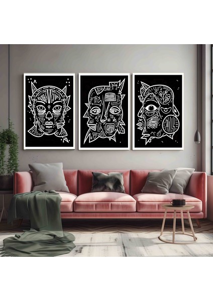 Matisse - Boho - Art Deco - Soyut - Doğa ( 3 Lü Çerçevesiz ) Poster - Afiş - Tablo KR2C01183/