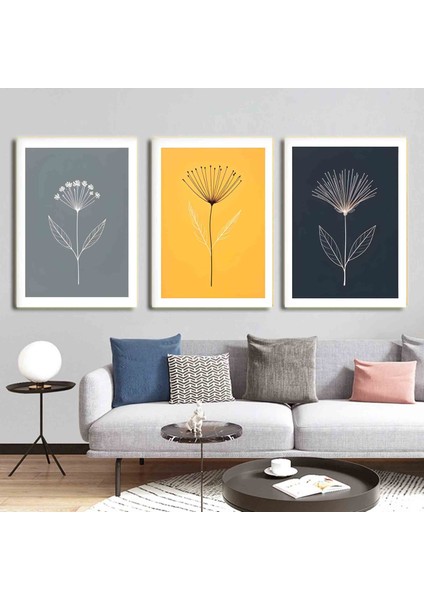 Matisse - Boho - Art Deco - Soyut - Doğa ( 3 Lü Çerçevesiz ) Poster - Afiş - Tablo KR2C01190/