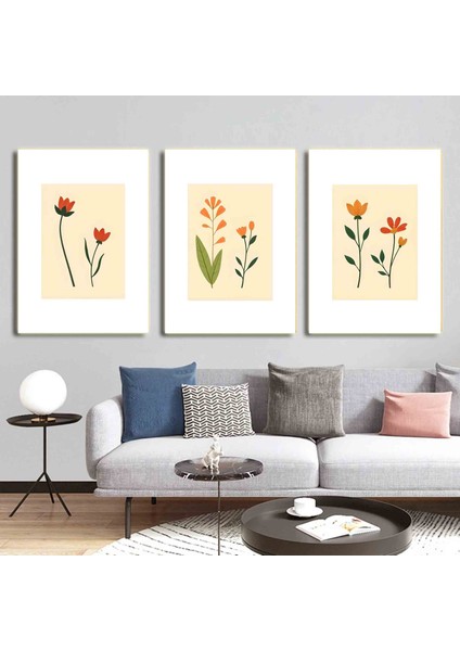 Matisse - Boho - Art Deco - Soyut - Doğa ( 3 Lü Çerçevesiz ) Poster - Afiş - Tablo KR2C01193/