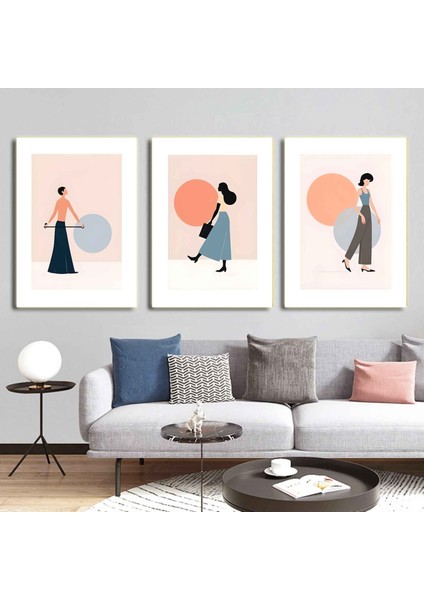 Matisse - Boho - Art Deco - Soyut - Doğa ( 3 Lü Çerçevesiz ) Poster - Afiş - Tablo KR2C01220/