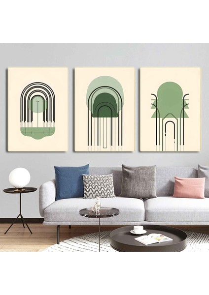 Matisse - Boho - Art Deco - Soyut - Doğa ( 3 Lü Çerçevesiz ) Poster - Afiş - Tablo KR2C01000/