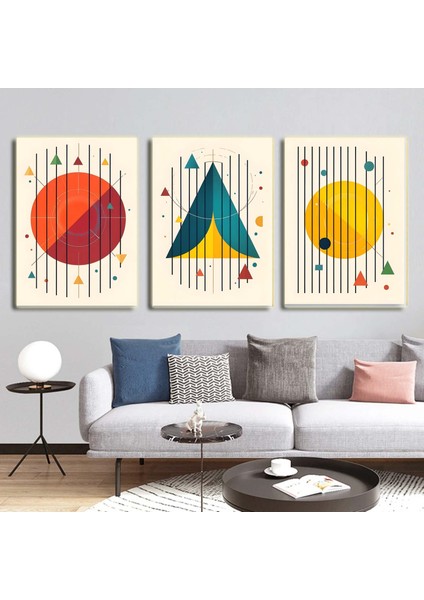 Matisse - Boho - Art Deco - Soyut - Doğa ( 3 Lü Çerçevesiz ) Poster - Afiş - Tablo KR2C01025/