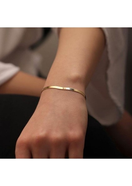 Gold Bileklik Kolye Takım Set İtalyan Ezme Çelik Zincir Kolye Bileklik İkili Set Unisex Ürün fırsatları