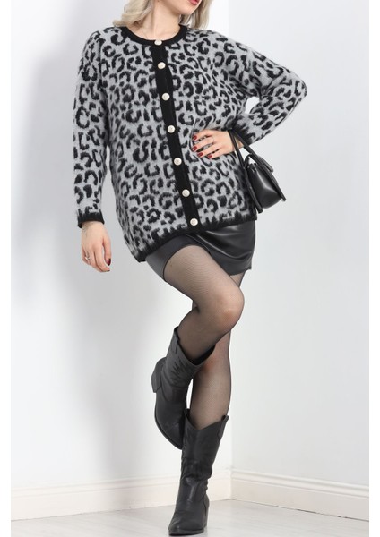 Perıdıva Uzun Leopar Hırka Grileopar - 20859.1612.