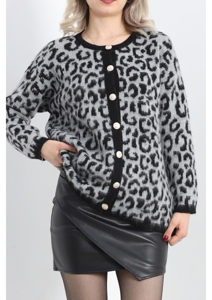 Perıdıva Uzun Leopar Hırka Grileopar - 20859.1612.