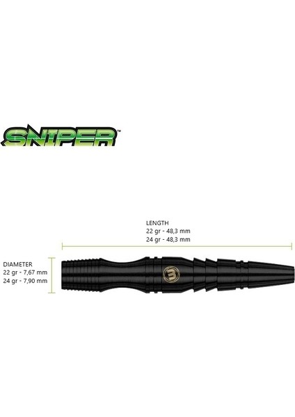 Sniper Black %90 Tungsten Çelik Uçlu Dart Oku modelleri