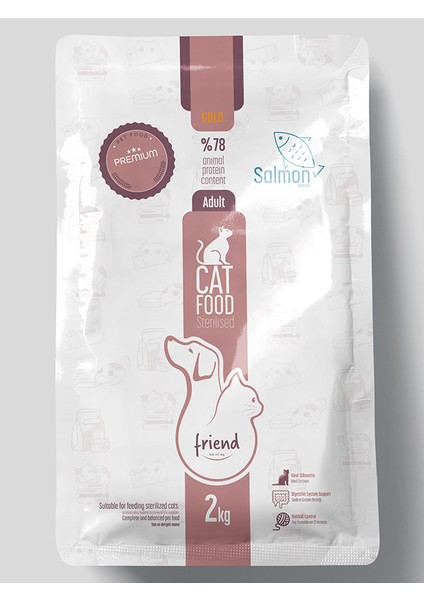 Friend Pet Premium Gold Kısırlaştırılmış Kedi Maması Somonlu 2 Kilo %100 Yeme Garantili fiyatları