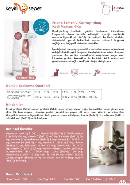 Friend Pet Premium Gold Kısırlaştırılmış Kedi Maması Somonlu 2 Kilo %100 Yeme Garantili modelleri