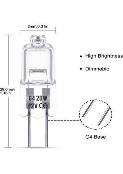 80PCS G4 12V 20W Halojen Lamba Ampul Takılı Boncuk Kristal Ampuller (Yurt Dışından) fırsatları