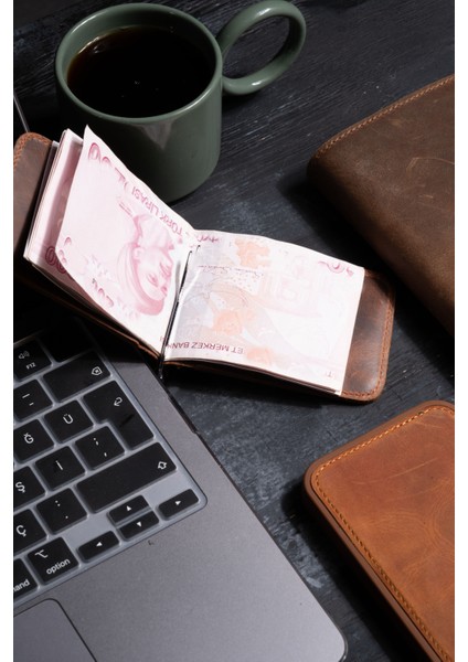 Deri Slim Kartlık ve Cüzdan, Para Klips Detaylı