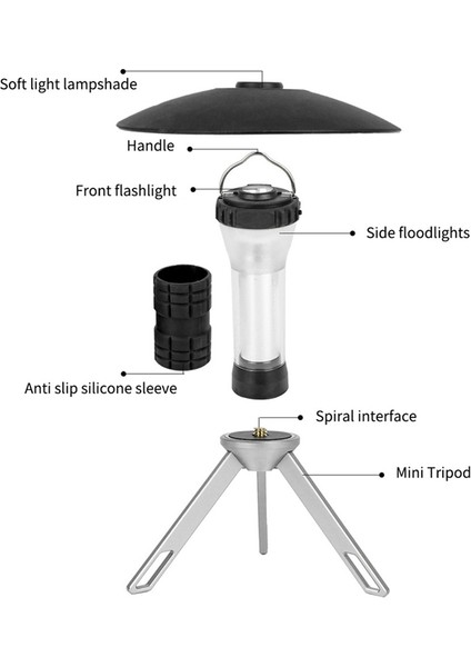 Manyetik Acil Asılı Çadır Lambası ile Çok Fonksiyonlu Kamp Işık Taşınabilir Açık Fener (Yurt Dışından)