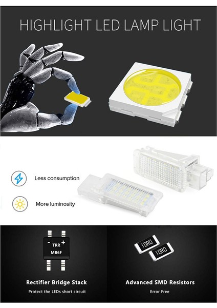 3x Araba Ayak Bölmesi Işık Gövde A4 A6 C6 C7 R8 Tt Q5 Q3 A8 S3 Rs6 4B0947415 4B0947415A 4E0947415 8D0947415 (Yurt Dışından) fırsatları