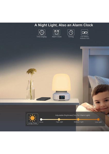 Bluetooth Hoparlör Gece Işıkları, Yatak Odası Için Masa Lambası 7 Renk Değişimi Kısılabilir LED Başucu Lambaları, 4 Işık Modu (Yurt Dışından) modelleri