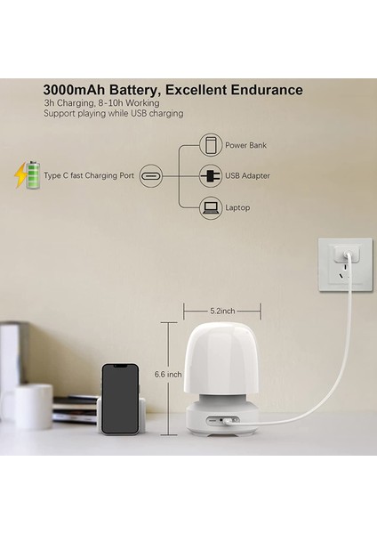Bluetooth Hoparlör Gece Işıkları, Yatak Odası Için Masa Lambası 7 Renk Değişimi Kısılabilir LED Başucu Lambaları, 4 Işık Modu (Yurt Dışından) indirimleri