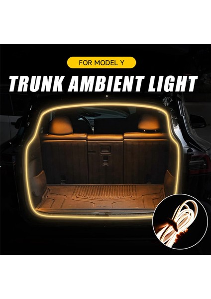 Model Y 2021-2023 Için 2x Araba LED Işık Şeridi Esnek Arka Bagaj Su Geçirmez Neon Işıkları Aksesuarları (Sıcak Beyaz) (Yurt Dışından) fırsatları