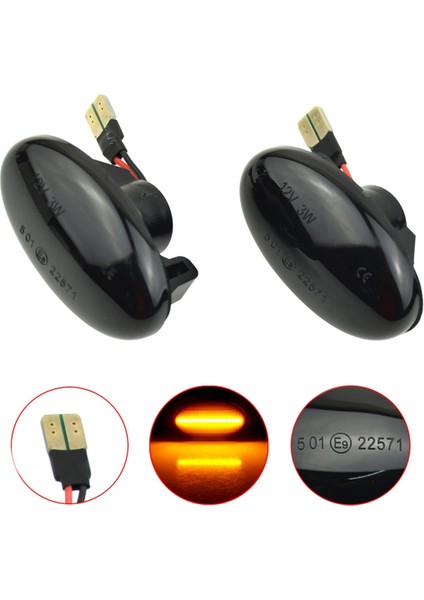 Siyah Dönüş Sinyali Işığı Dinamik Yan Yanıp Sönen Gösterge 688200121 - Smart W450 A-Serisi (Yurt Dışından)