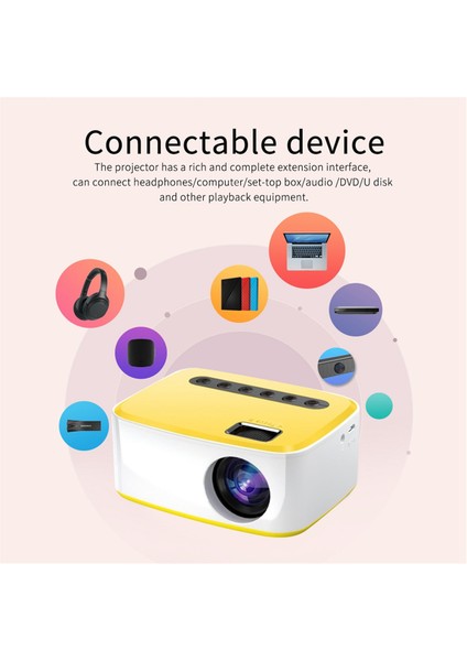 Projektör LED 1080P Aynı Ekran Versiyonu Kablosuz Cep Telefonu Mını Ev Sineması Video Oynatıcı Ab Tak-A (Yurt Dışından)