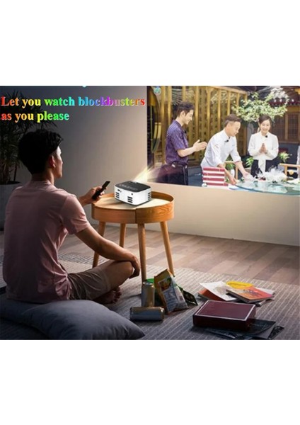 Projektör LED 1080P Aynı Ekran Versiyonu Kablosuz Cep Telefonu Mını Ev Sineması Video Oynatıcı Ab Tak-A (Yurt Dışından)