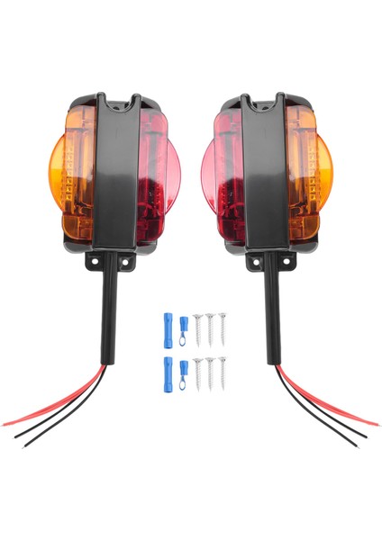 2pcs Amber/kırmızı LED Işaret Işıkları Gümrükleme Römork Işık Düzeneği (Yurt Dışından)