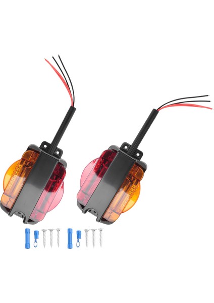 2pcs Amber/kırmızı LED Işaret Işıkları Gümrükleme Römork Işık Düzeneği (Yurt Dışından)