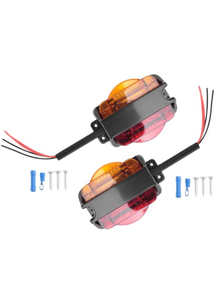 2pcs Amber/kırmızı LED Işaret Işıkları Gümrükleme Römork Işık Düzeneği (Yurt Dışından)