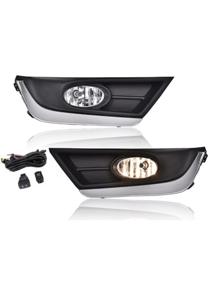 1 Çift Ön Halojen Sis Farları Ayar Kapağı Sürüş Lambaları W/kablolama Kiti -V 2017-2019 HO2593141 HO2592141 (Yurt Dışından)