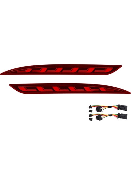 2017-2022 Kırmızı LED Arka Tampon Reflektör 3 Fonksiyonlu Farlar Fren Lambası Dinamik Dönüş Sinyali (Yurt Dışından)