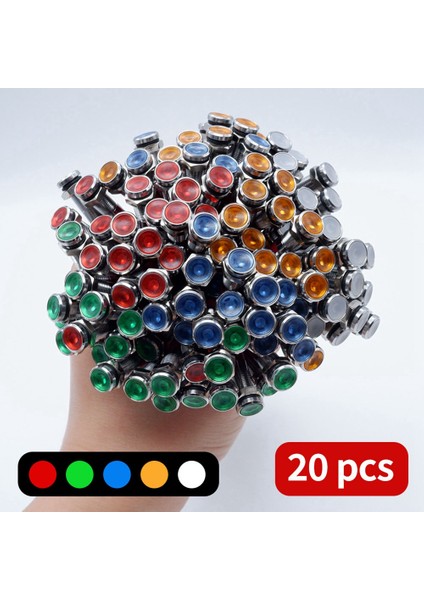 20 Adet 6mm Metal LED Uyarı Gösterge Işığı Sinyal Lambası Pilot Yerleşik Ekran Işıkları Tel 3 V Mavi (Yurt Dışından)