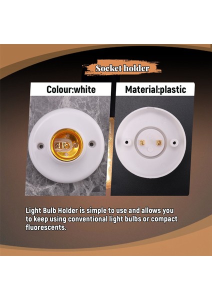 10 Adet E27 Plastik Vidalı Lamba Tutucu Yuvarlak Ampul Soket Adaptörü (Yurt Dışından) fırsatları