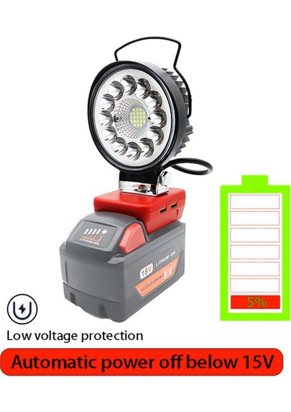 4 Inç Araba LED Çalışma Işığı El Feneri Elektrikli Torch Spot Işığı 18 V Li-Ion Pil Için USB Güç Bankası (Yurt Dışından)