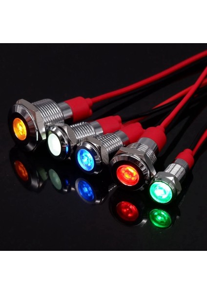 20 Adet 6mm Metal LED Uyarı Gösterge Işığı Sinyal Lambası Pilot Yerleşik Ekran Işıkları Tel 3 V Turuncu (Yurt Dışından)