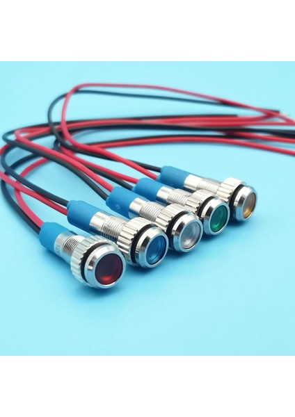 20 Adet 6mm Metal LED Uyarı Gösterge Işığı Sinyal Lambası Pilot Yerleşik Ekran Işıkları Tel 3 V Turuncu (Yurt Dışından)