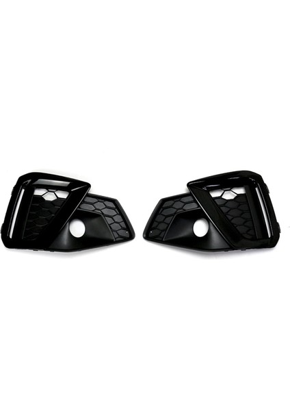 A4 A4L 20-21 Sport Için Siyah Araba Ön Tampon Izgarası Sis Lambası Işık Kapağı (Yurt Dışından)