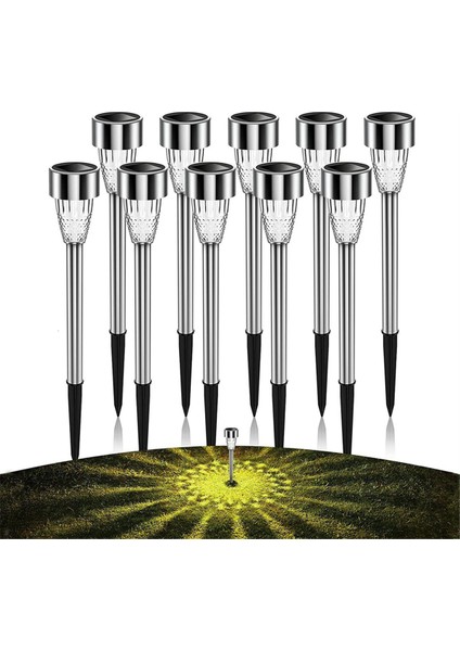 10PCS Güneş Işıkları Dış Mekan Suya Dayanıklı LED Aydınlatma Powered Bahçe Işıkları, A (Yurt Dışından)