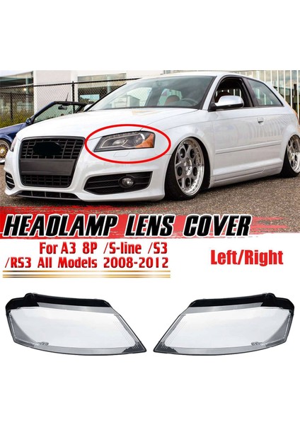 Araba Ön Sağ Far Başkanı Işık Lamba Çerçevesi Kabuk Temizle A3 8p S3 Rs3 08-12 8P0941004 Için Abajur Kapağı (Yurt Dışından) fiyatları