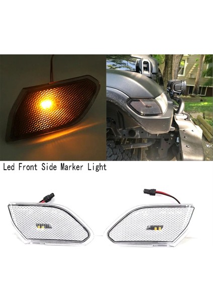 Şeffaf LED Ön Yan Işaretleyici Işık Dönüş Sinyali Lambası Yuvarlak Kaş Wrangler Jl 2018+ Için (Yurt Dışından) fırsatları
