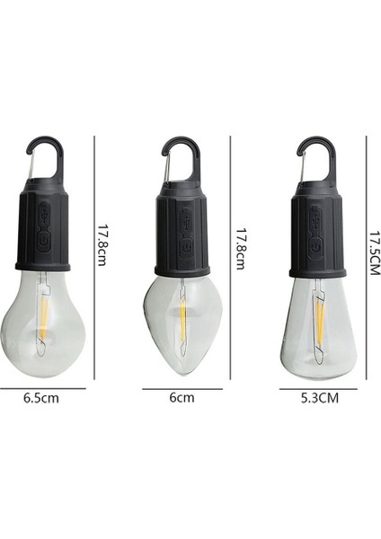 Kanca ile Dış Mekan LED Dize Işık 400MAH Tip-C USB Ampul 3 Mod Su Geçirmez Kamp Fener Asılı Çadır IŞIK-T03 (Yurt Dışından)