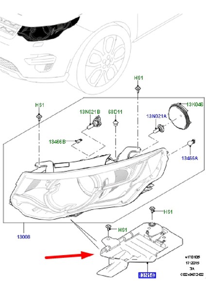 Araba Ön Farlar Montaj Braketi LR066965 Sol LR066964 Sağ Spor L550 2015-2019 (Yurt Dışından)