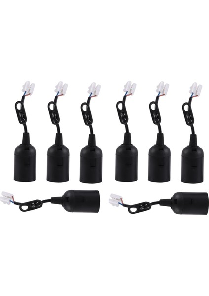 8 Adet E27 Lamba Tutucu Inşaat Soketi Dıy Site Yenileme Aydınlatma Aksesuarı (Yurt Dışından)