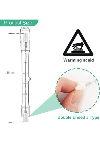 R7S Halojen Ampul 118MM 200W 230V Çubuk Kısılabilir Lamba Işıkları 6'lı Paket (Yurt Dışından) fiyatları