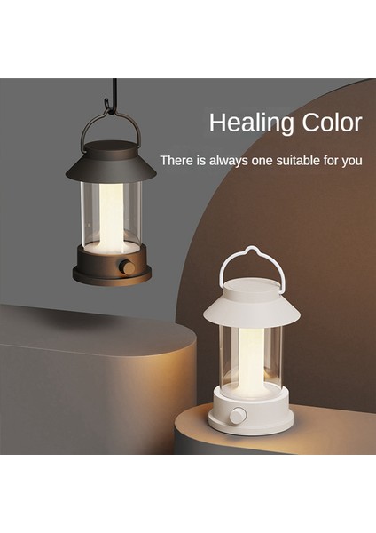Açık Kamp Işıkları Retro LED Taşınabilir Süper Parlak Atmosferler Dekoratif Işıklar, Beyaz (Yurt Dışından)